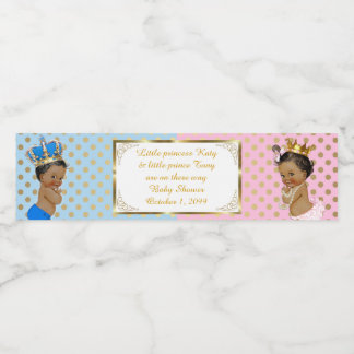 Water Bottle Label,Twin baby shower, blue pink 2 Label