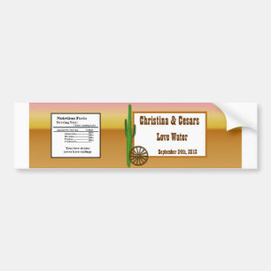 Water Bottle Label Wagon Wheel/Horse Shoe Sunset D