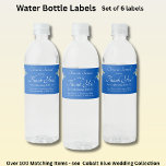 Water Bottle Labels, Cobalt Blue Water Bottle Label<br><div class="desc">You can easily edit ALL the Text - See all the other bottle labels too!</div>
