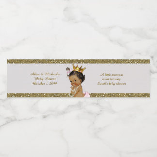 Water Bottle Labels,Sarah's baby shower,white gold Label