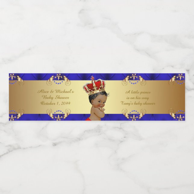 Water Bottle Labels,Tony baby shower,blue red gold Label (Single Label)