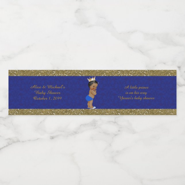 Water Bottle Labels,Tony's baby shower, blue Label (Single Label)