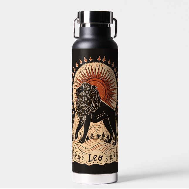 Water Bottle Leo Celestial Zodiac Art (Front)