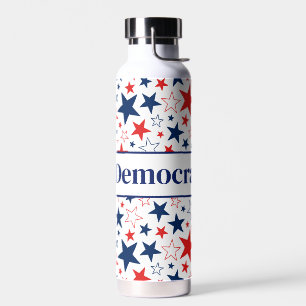 Water Bottle Patriotic Stars Democrat