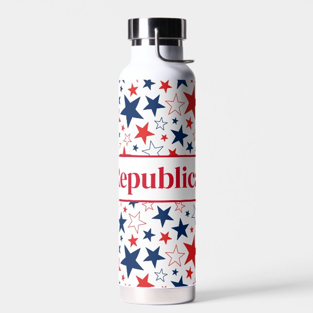 Water Bottle Patriotic Stars Republican (Left)