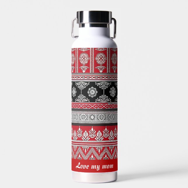 Water Bottle Pattern red (Front)