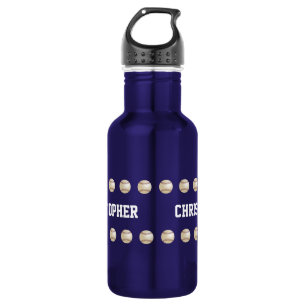 Water Bottle, Personalised, Baseball, Blue 532 Ml Water Bottle