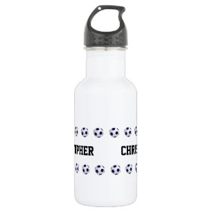 Water Bottle, Personalised Name, Soccer, White 532 Ml Water Bottle