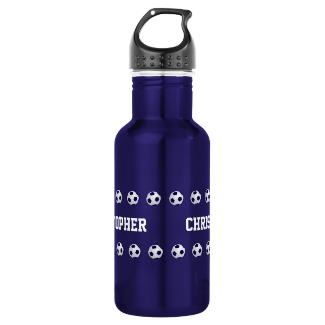 Water Bottle, Personalised, Soccer, Blue 532 Ml Water Bottle (Front)