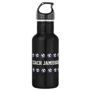Water Bottle, Personalised, Soccer Coach, Black 532 Ml Water Bottle