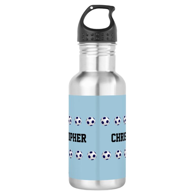 Water Bottle, Personalised, Soccer, Light Blue 532 Ml Water Bottle (Front)