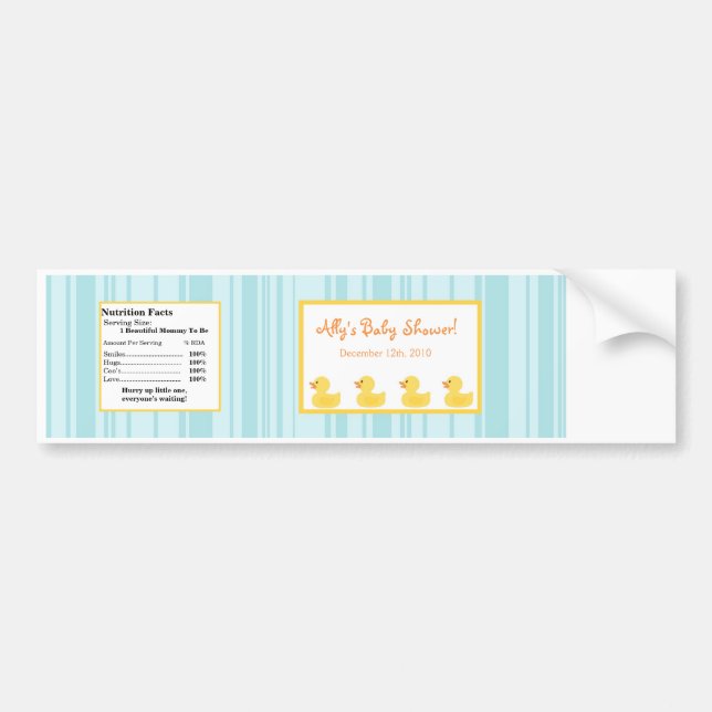 Water Bottle Rubber Ducky Bubbles Bumper Sticker (Front)