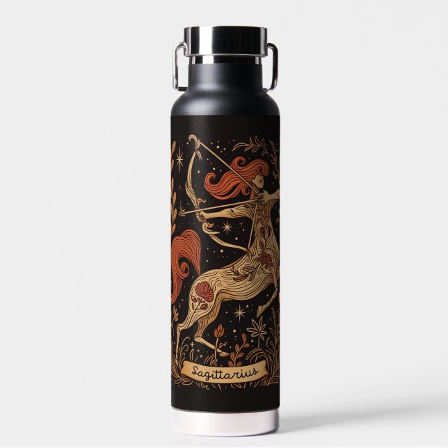 Water Bottle Sagittarius Celestial Zodiac Art (Front)