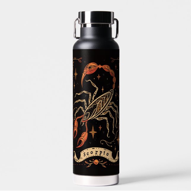 Water Bottle Scorpio Celestial Zodiac Art (Front)