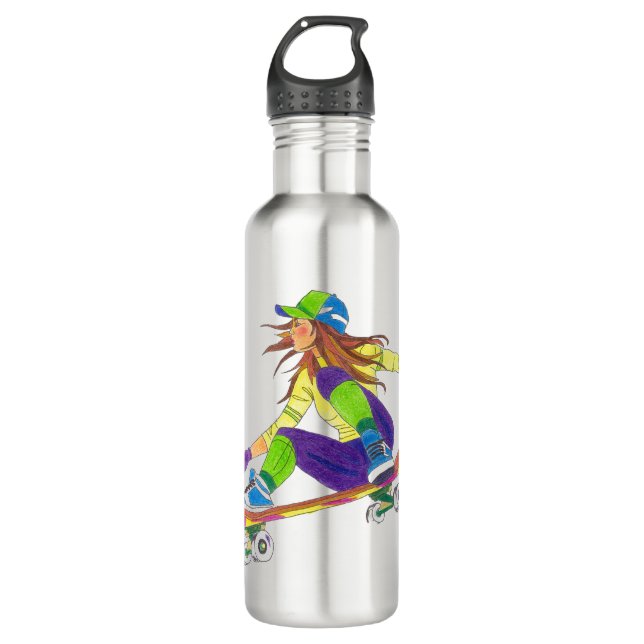Water Bottle Skateboard Girl (Front)