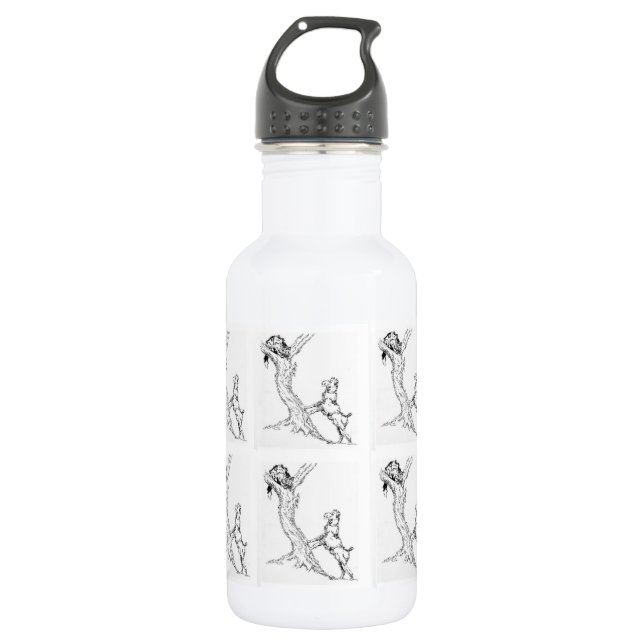 water Bottle The Dog & Cat Chase (Front)