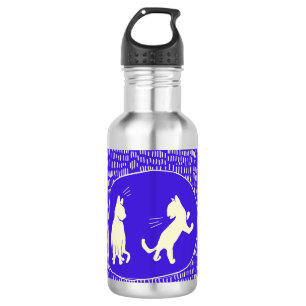 Water Bottle with Cat Design