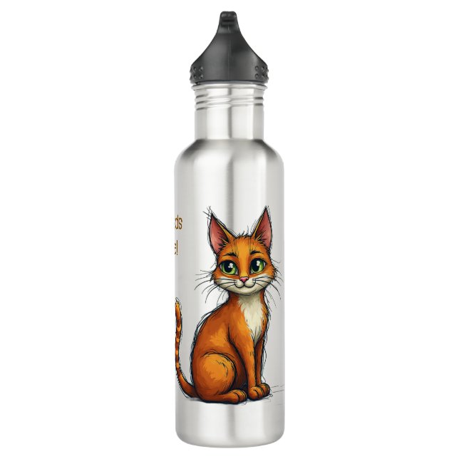 Water Bottle with cat design and slogan for dad (Right)