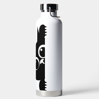 Water Bottle With Cute Black Cat