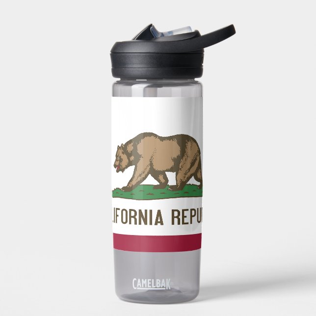Water bottle with flag of California State, U.S. (Left)