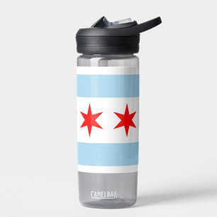 Water bottle with flag of Chicago City, U.S.
