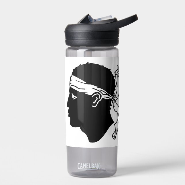 Water bottle with flag of Corsica, France (Left)