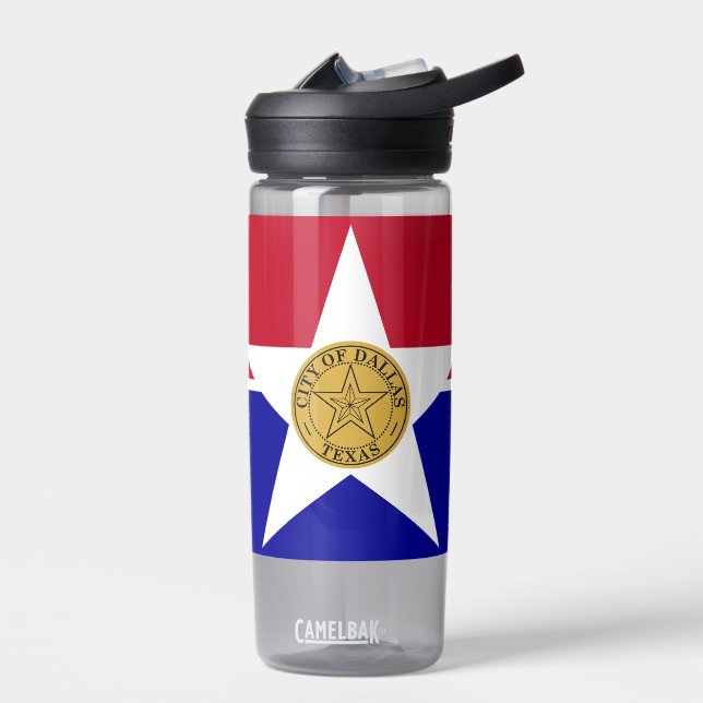 Water bottle with flag of Dallas City, U.S. (Left)