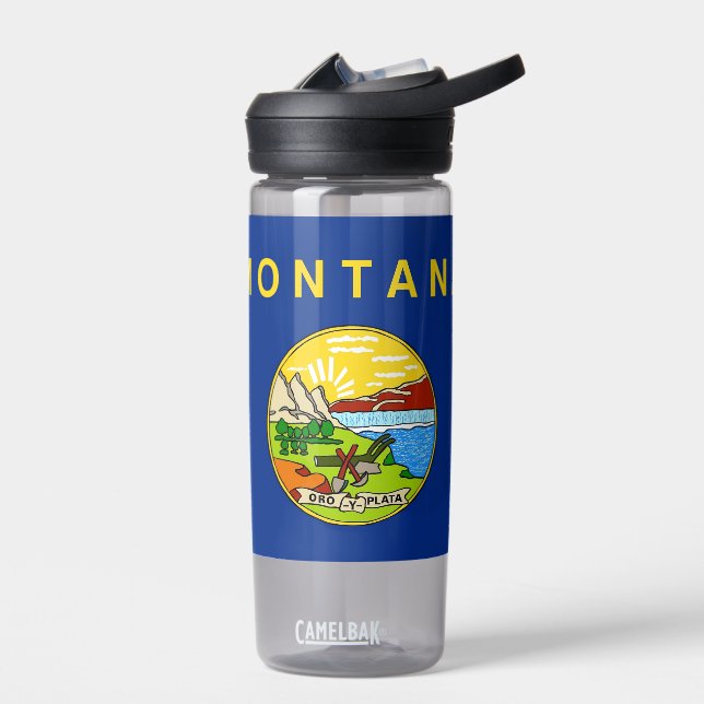 Water bottle with flag of Montana, U.S. (Left)