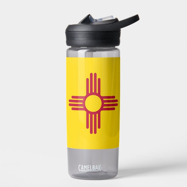 Water bottle with flag of New Mexico, U.S. (Left)