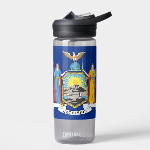 Water bottle with flag of New York, U.S.