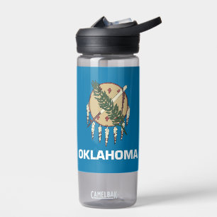 Water bottle with flag of Oklahoma, U.S.