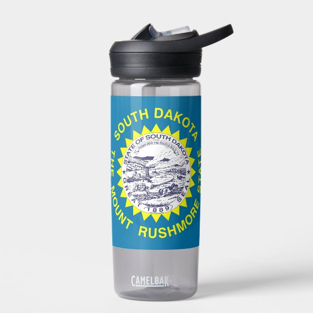 Water bottle with flag of South Dakota, U.S. (Left)