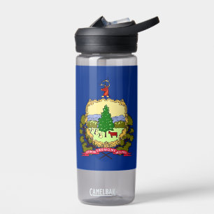 Water bottle with flag of Vermont State, U.S.