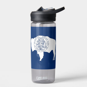 Water bottle with flag of Wyoming, U.S.