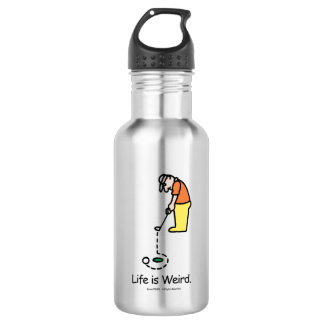 Water bottle with golfer illustration