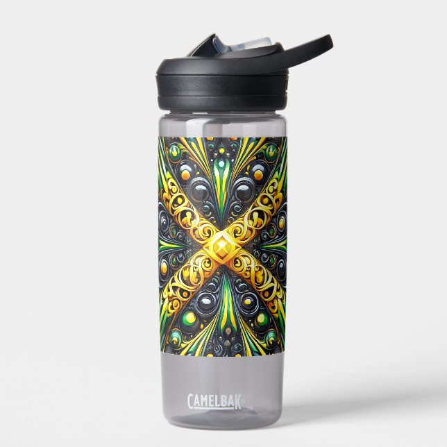 Water bottle with Jamaican Colours Design (Left)