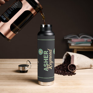 Water Bottle with Modern Retro Bold Name