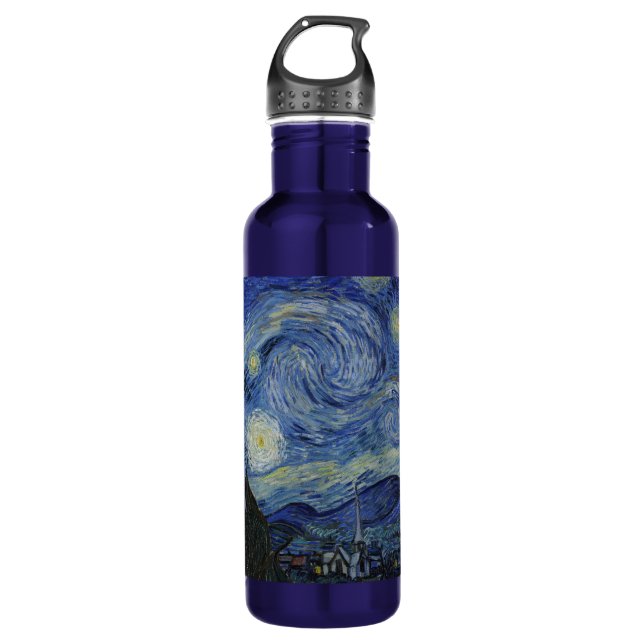 Water Bottle with Van Gogh' Starry Night (Front)