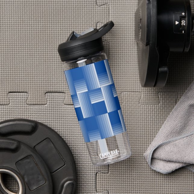 Water Bottle - Woven Ombre Stripes in Blue (Gym)