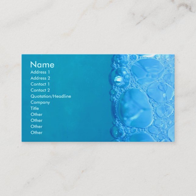 Water Bubbles Business Card (Front)
