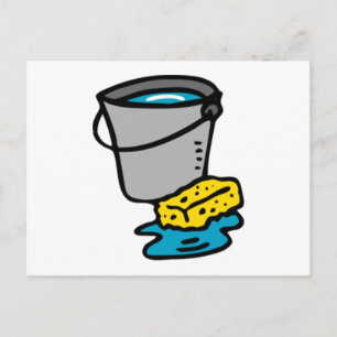 Water Bucket and Sponge Postcard