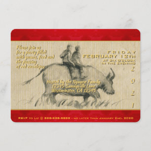 Water Buffalo Children Chinese Ox Year 2021 PhInv Invitation
