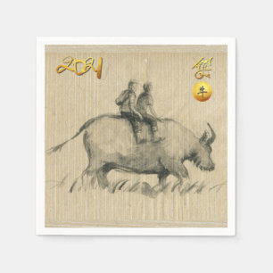Water Buffalo Children Chinese Ox Year 2021 PN Napkin