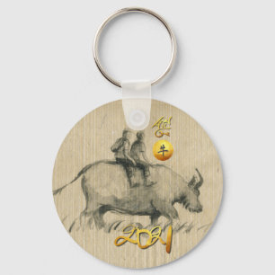 Water Buffalo Children Chinese Ox Year 2021 RK Key Ring