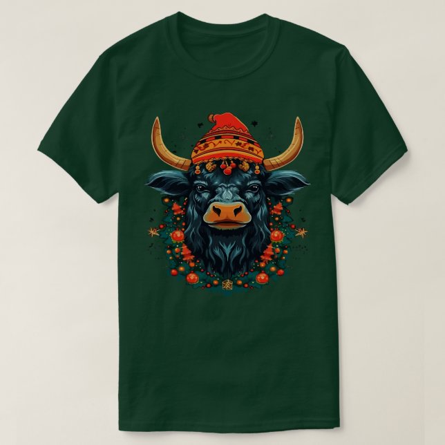 Water Buffalo Christmas T-Shirt (Design Front)