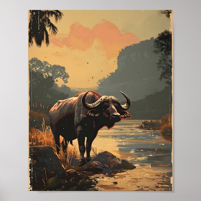 Water Buffalo vintage Poster (Front)