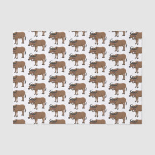 Water buffalo with flowers cartoon illustration tissue paper