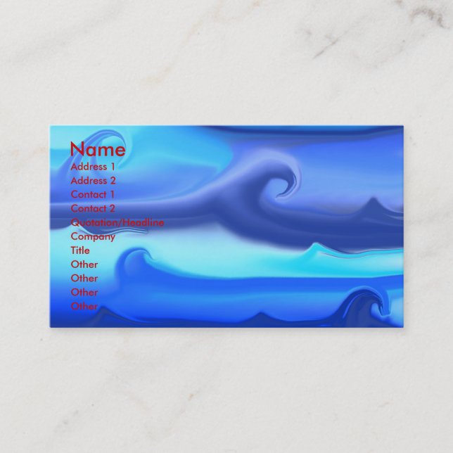 Water business card (Front)