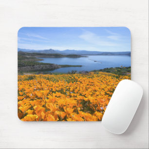 Water California Lake With Golden Poppies Mouse Mat