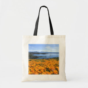Water   California Lake With Golden Poppies Tote Bag